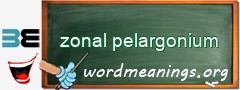 WordMeaning blackboard for zonal pelargonium